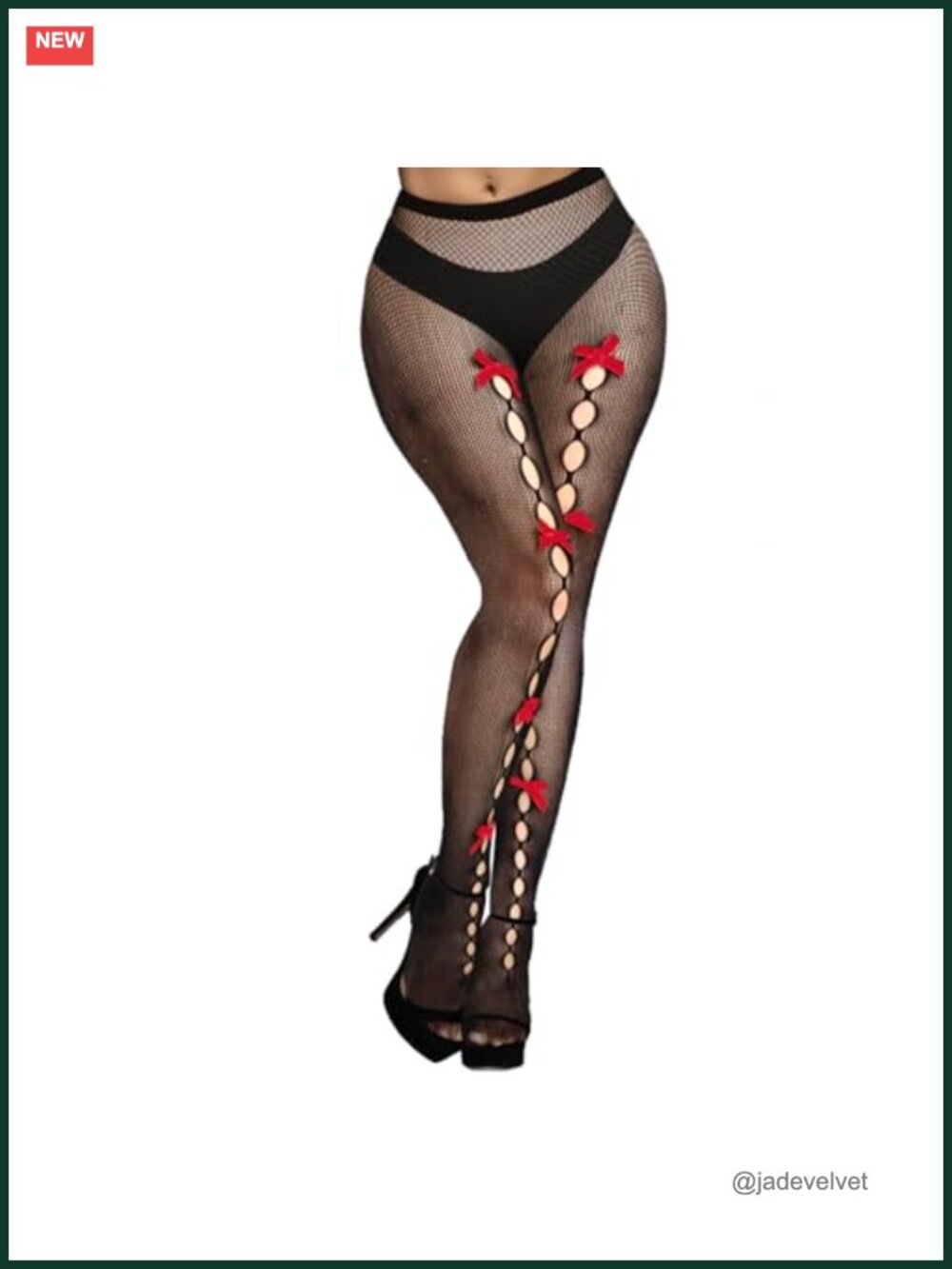 Fishnet Tights with Bow Design Hollow Out Nylon Hosiery